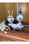 Red Ceramic Naomi Collection 3 Piece Snow Patterned Bathroom Set