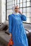 Guipure Hijab Dress-blue - 5