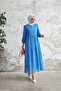 Guipure Hijab Dress-blue - 6