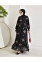 embroidered chiffon dress black - 6