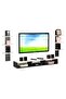 Modern Wall-Mounted TV Shelf with Storage Black And White - 3