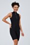 Single Piece Swimsuit with Thick Straps Half Zipper Surfer Shorts Sea Pool Swimsuit - 5