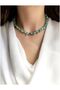 Women's Turquoise and Real Pearl Natural Stone Design Necklace - 3