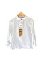 Organic Hakim Collar Muslin Shirt White Color