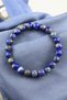 Lapis Lazuli Bracelet Lapis Bracelet Flexible String Fits Any Wrist Natural Stone Bracelet - 3