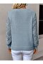 Dier Fashion Women's Printed Sleeve Knit Sweater - 2