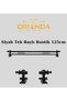 Black Wooden Rustic Curtain Hanger - Single Rail Rustic Pipe 125 Cm