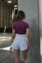 Dusty Rose Wide Neck Short Sleeve T-Shirt - 5