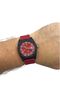 Men's Watch Silicone Band - Red Color Silicone Band - Round Large Case
