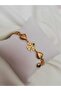Women's Steel Gold Heart Clover Bracelet