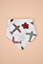 Organic Certified Double Layer Muslin Fabric - Baby Drool Bib / Scarf with Two Snaps - Airplane Pattern
