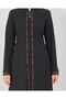 Copper Color Embroidered Model Maya Fabric Black Color Abaya - 5
