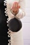 Women's Black Satin Round Evening Dress Evening Bag - 5