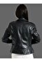 Genuine Leather Women's Jacket (Black) - 5