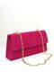 Women's Fuchsia Suede Chain Strap Bag