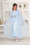 Young Girl Long Off-The-Shoulder Model Hijab Evening Dress - 7
