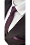 Red - Plum - Black Color 3-Piece Dobby Tie And Handkerchief Set - 3