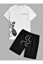 Unisex Top and Bottom T-Shirt Shorts Printed Set