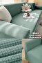 Stretch Elastic Flexible Washable Square Pattern Three-Person Denim Cover Seat Cover 1 Piece