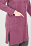 Women's Plum Large Size Summer Long Combed Cotton Cardigan with Pockets - 5