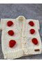 Strawberry Detailed Hand Knitted Girl's Vest - 5