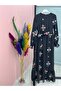 embroidered chiffon dress black - 7