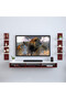 Modern Wall-Mounted TV Shelf with Storage Brown And White - 2