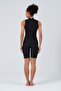 Single Piece Swimsuit with Thick Straps Half Zipper Surfer Shorts Sea Pool Swimsuit - 8