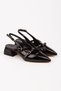 Biana Double-Strapped Buckle Detailed Black Patent Leather Women's Heeled Shoes - 4