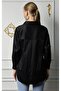Women's Long Black Sleeve Satin Shirt - 5