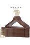 30 Pieces Brown Wooden Patterned Special Series Plastic Hanger Clothes Dress Shirt Hanger with Gold Hook