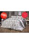 Teenager's Room and Children's Room Gray Zigzag Pattern Single Duvet Cover Set with Elastic Sheets