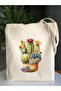 COLORFUL CACTUS PRINTED CLOTH BAG - 2