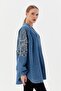 Embroidered denim kimono - 5