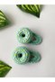 Handmade Organic Hair Accessory Colorful Donut 2-Piece Snap Clip - 4