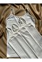 Corduroy, Cotton, Lycra, 4 Pieces (Ecru) Women's Rope Strap Ribbed Undershirt