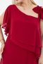 One Shoulder, Burgundy Chiffon Dress, Evening Dress New Season, Stylish Night - 7