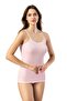 Corduroy, Cotton, Lycra, 4 Pieces Women's Rope Strap Ribbed Undershirt (Pink-Blue-Green-White) - 8
