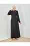 Copper Color Embroidered Model Maya Fabric Black Color Abaya - 2