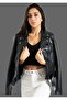 Genuine Leather Women's Jacket (Black) - 6