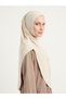 Beige Colored PracTical Long PleaTed Turban Hijab - 5