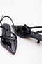 Black Color Patent Leather Open Back Belt Detailed Ankle Strap Women's Heeled Shoes 4 Cm - 7