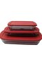 Red Lid Rectangular Pyrex Set 3 Pieces - 4