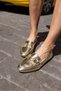 Kalen Women's Golden Golden Snake Printed Buckle Ballet Flats - 5