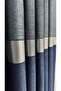 Blue Background Silver Belt Striped Background Curtain Single Wing 1/3 Close Pleat - 4