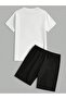 Unisex Top and Bottom T-Shirt Shorts Printed Set - 2