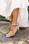 Bernardo Women's White Linen Detailed Heel Strap Sandals - 3