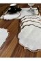 6 Pieces Premium Linen Fabric Edges Embroidery Coffee Side Cocktail Presentation Napkin - 4