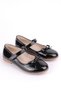 Bow Girls' Casual and Evening Dress Ballerina Shoes Black Patent Leather