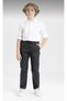 Unisex Children's Ribbed Waist Canvas School Pants with Laces